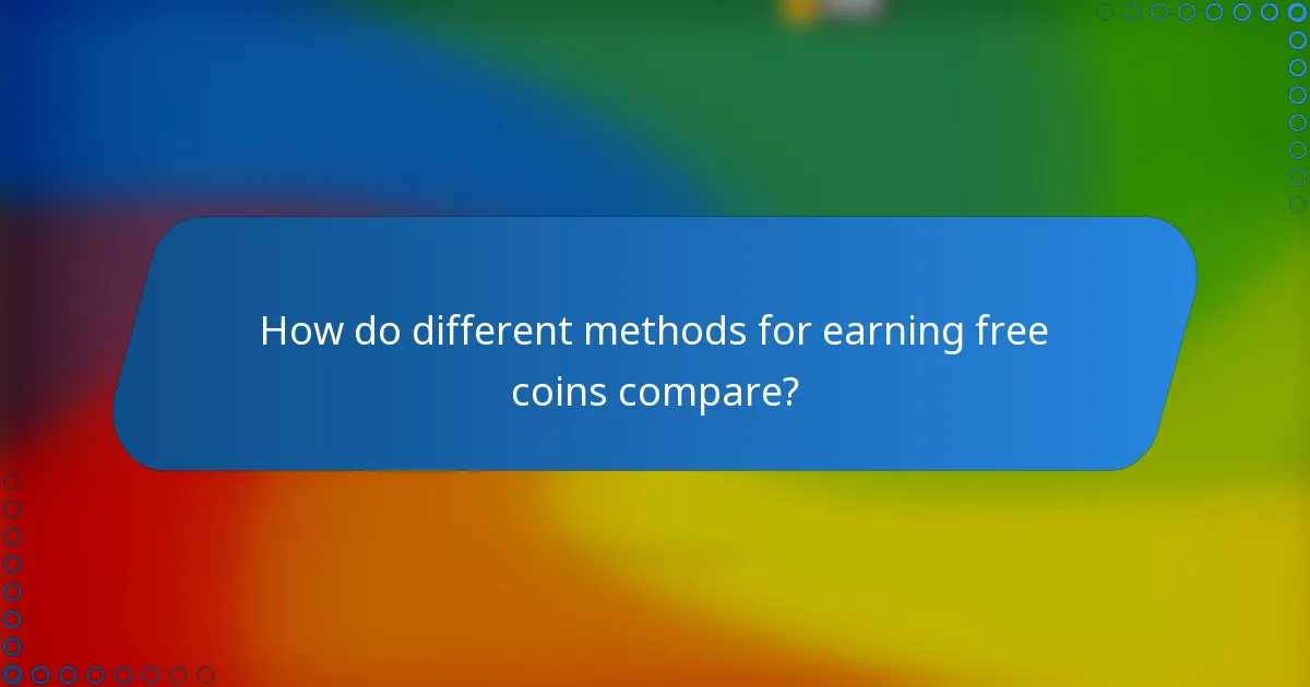 How do different methods for earning free coins compare?