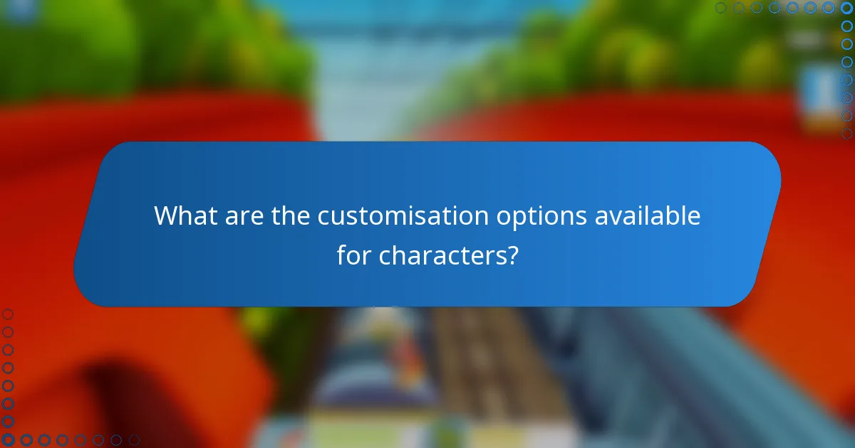 What are the customisation options available for characters?